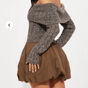 Fashion Nova Off the Shoulder Bubble Sweater Dress